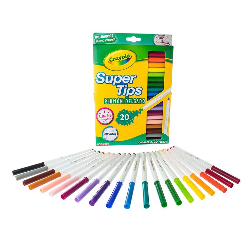 PLUMONES DELGADOS RED SURTIDOS CON 20 CRAYOLA