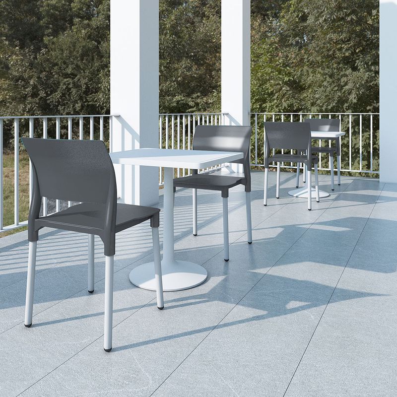 SILLA VISITA SIN BRAZOS REEF POLIPROPILENO GRIS