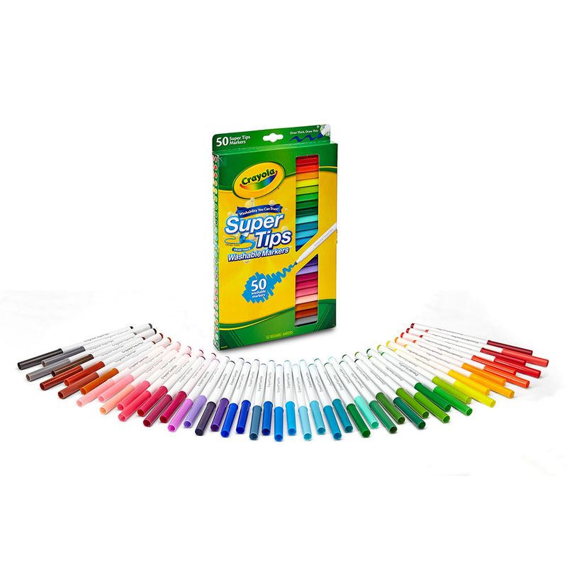 PLUMONES SUPER TIPS SURTIDOS CON 50 CRAYOLA