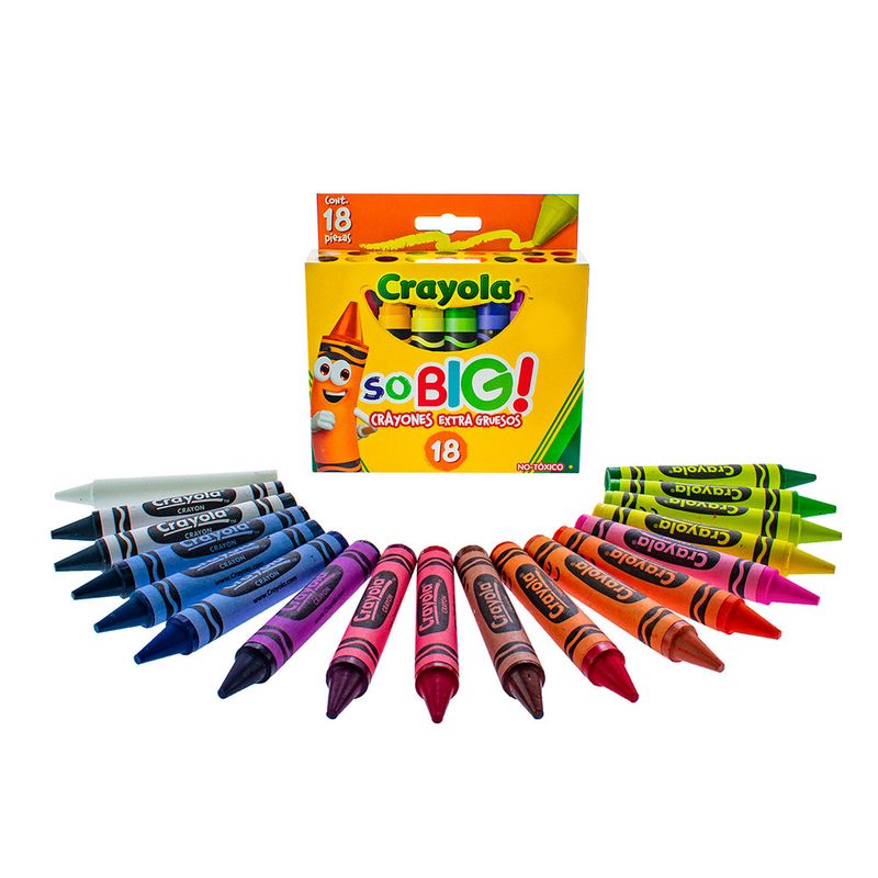 CRAYON REDONDO EXTRA JUMBO CON 18 CRAYOLAS