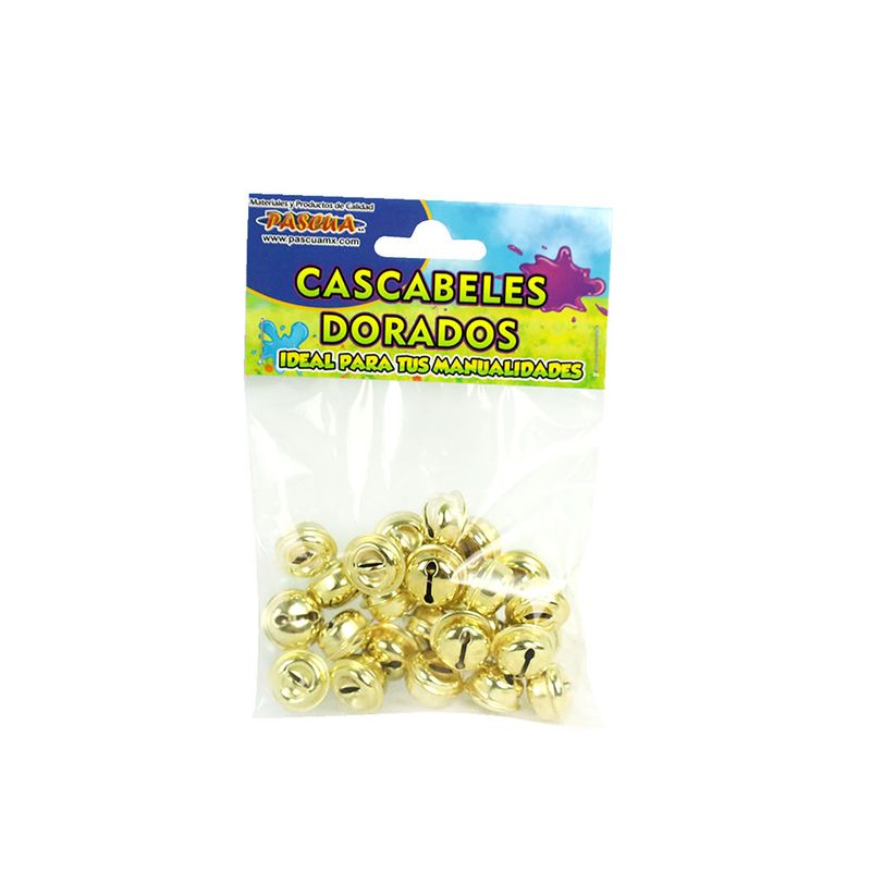 CASCABELES METALICOS ORO 18MM C/25 PZ PASCUA