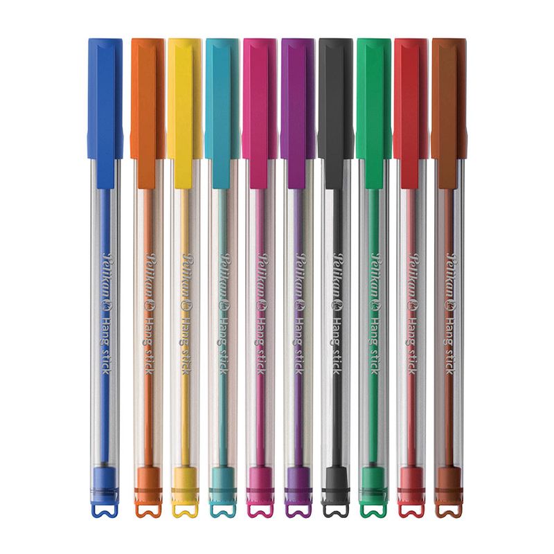 BOLIGRAFO MEDIANO HANG STICK COL SURTIDOS C/10 PZAS PELIKAN