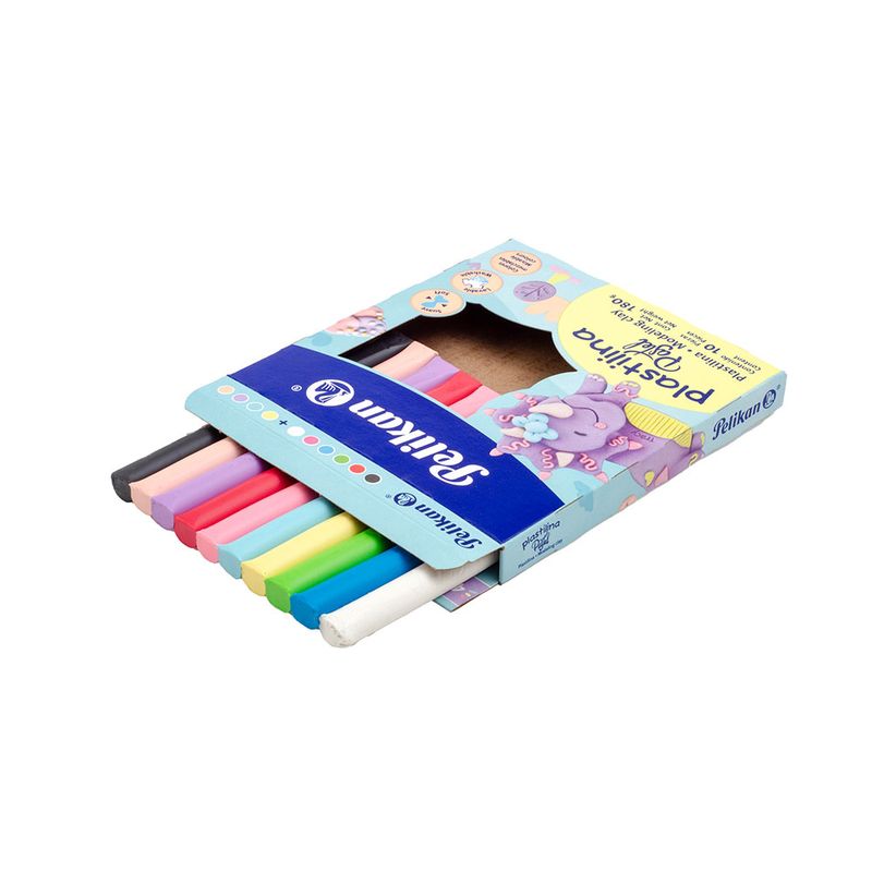 PLASTILINA CON 10 BARRAS COLORE PASTEL PELIKAN