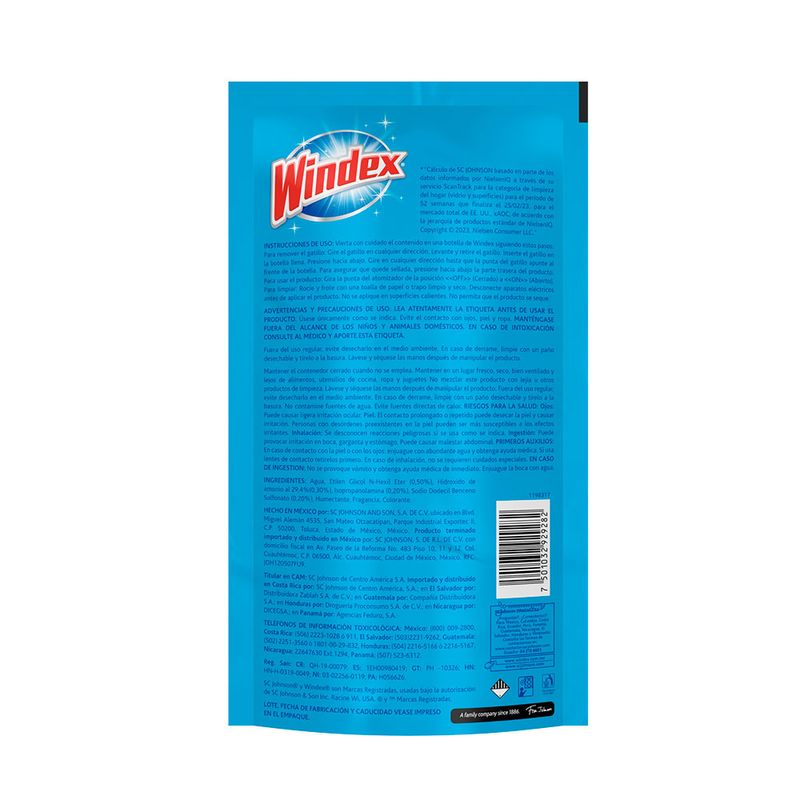 LIMPIADOR LIQUIDO WINDEX DOY PACK 500ML