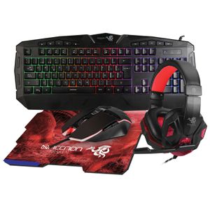 Kit Gaming 4 En 1 Necnon Ngc-Kraken, 114 Teclas, Rojo, 3200 Dpi Nccgkr0241