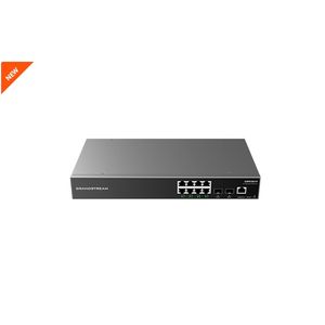 Switch Administrable Grandstream (Gwn7801P) 8 Puertos Poe Gigabit + 2 Sfp. Capa 2 +, Fan-Less, Qos Para Audio Y Vid Gwn7801P