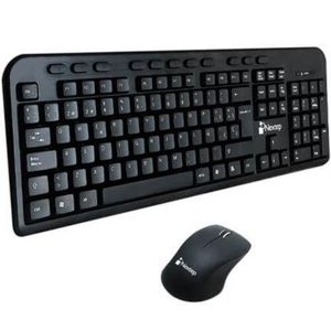 Teclado Y Mouse Nextep Ne-415 Inalámbrico Usb Negro Velocidad Del Mouse 1,000 Dpi 3 Botones 104 Teclas  Utiliza 1 B Ne-415