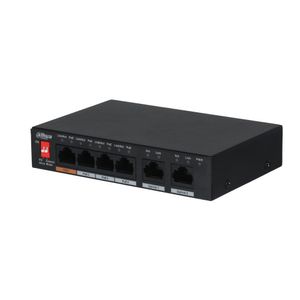 Dahua Pfs3006-4Et-60 - Switch Poe De 6 Puertos Fast Ethernet, 4 Puertos Poe, 2 Puertos Uplink, 60 Wts, Soporta Poe  Pfs3006-4Et-60