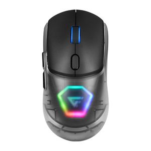 Mouse Game Factor Mow700-Bk, Carcasas Intercambiables, 2.4G+Bt, Pixart 3395, 26,000 Dpi, Rgb, Negro Mow700-Bk