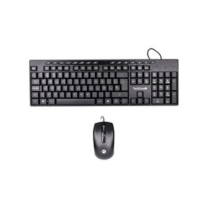 Kit Teclado Y Mouse  Alambrico Multimedia Basico 105 Teclas + 15 Multimedia, Qwerty. Cable Usb. Mouse Con 3 Botones Tzaccba01