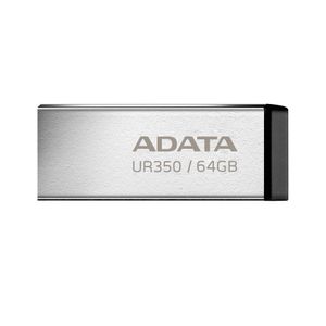 Memoria Usb De 64Gb Ur350 3.2 Gen 1 (Retrocompatible 3.0 Y 2.0), Diseño Elegante Sin Tapa. Color Metálico, Negro. U Ur350-64G-Rsr/Bk