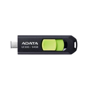 Memoria Usb 3.2 Gen 1 Tipo C 64Gb Uc300, Conector Deslizable Sin Tapa. Plastico, Color Negro-Verde  Acho-Uc300-64G- Acho-Uc300-64G-Rbk/Gn