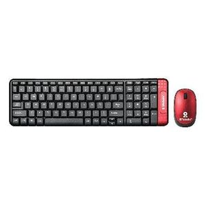 Kit Teclado Y Mouse Inalámbrico, Compacto, Español, Negro/Rojo, 10 M, 6000632 Brobotix 6000632