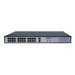 Switch-Poe 24 Puertos, 2 Puertos Uplink Giga-Cobre/Fibra, 300W Total, Hasta 250Mts, Fuente Poder Interna. Oes-24300C+2G