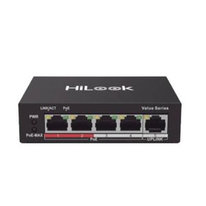 Switch Poe+ / 4 Puertos 10/100 Mbps Poe+ (Af / At) / 1 Puerto 10/100 Mbps Uplink / Modo Extendido Hasta 250 Metros  Ns-0105P-35(B)