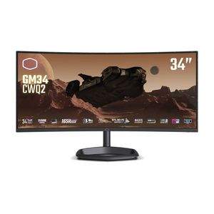 Monitor Gamer Curvo Cooler Master Cmi-Gm34 (Cmi-Gm34-Cwq2-Us), Color Negro,  Lcd 34 Pulgadas 884102114076