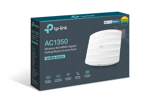 TP-LINK EAP225 router inalámbrico Gigabit Ethernet Doble banda (2,4 GHz / 5 GHz) Blanco