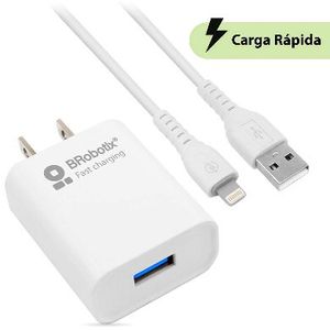 Combo Carga Rápida: Cargador Usb V3.0 + Cable Lightning. Blanco (6001349), Brobotix 6001349