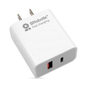 Cargador Carga Rápida, Dual Usb V3.0 18W, 1 Puerto Tipo A Y 1 Puerto Tipo C Brobotix 6000502 6000502
