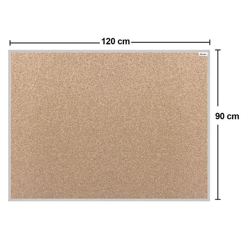 TABLERO CORCHO WHITE STAR 90X120 MARCO ALUMINIO