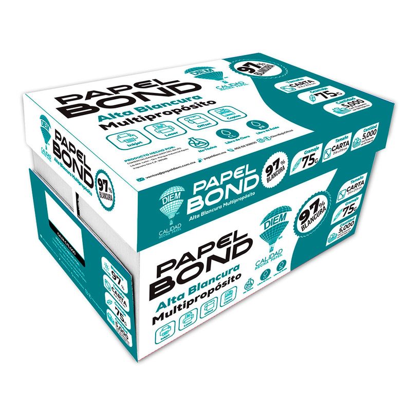 PAPEL DIEM-97 CARTA BLANCO 37K C/500HJS CAJA 10 PAQUETES