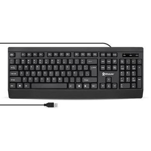 Teclado, Usb, Qwerty, Universal, Alámbrico, Antiderrames, Ultra Silencioso, En Español, Negro, Brobotix 6007181 6007181