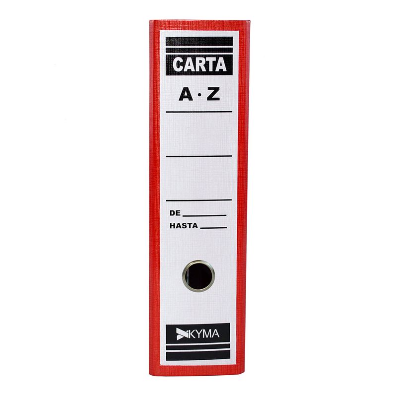 ARCHIVADOR CARTA ROJO PLASTIFICADO KYMA