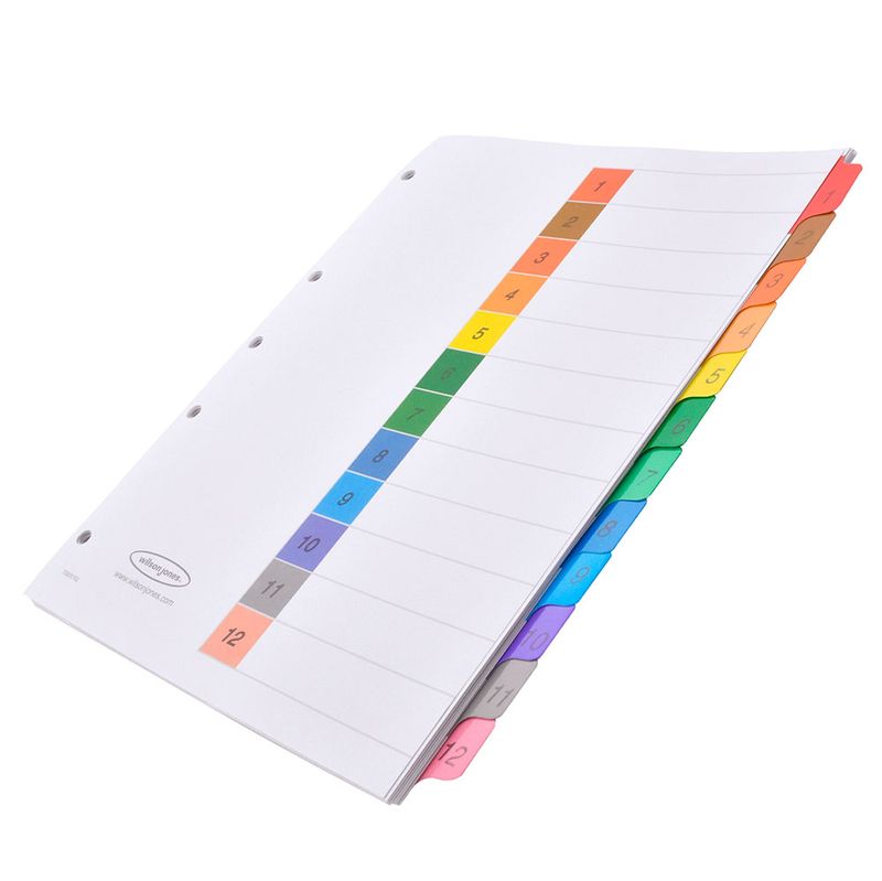 SEPARADOR 12DIV CARTA NUMERICO WJ