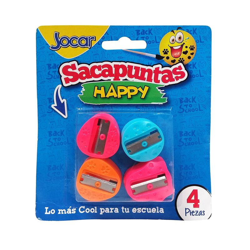 SACAPUNTAS PLASTICO HAPPY BLT C/4
