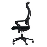 SILLON EJECUTIVO RESP ALTO EN MALLA Y ASIENTO TELA NEGRA