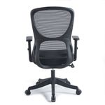 SILLA SECRETARIAL MALLA Y TELA NEGRA CON BRAZOS AJUSTABLES