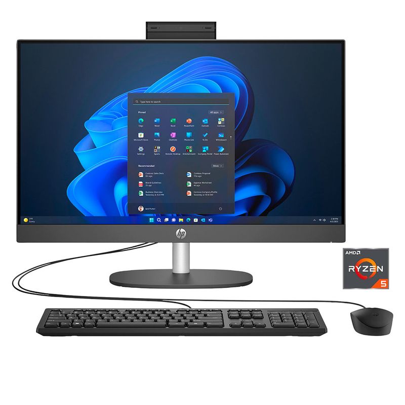 COMPUTADORA ALL IN ONE HP PRO ONE 245 G10, RYZEN 5-7520U, 8GB RAM, 256GB SSD, 238" FHD, WIN11PRO