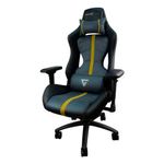 Silla Game Factor CGC650 Tapizado Automotriz Reclinable Descansa Brazos 4D Altura Ajustable Frenos Color Negro-Amarillo