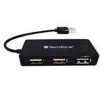 Hub TechZone 4 Puertos USB 20 Color Negro