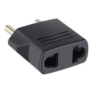 Adaptador Steren Americano A Europeo Color Negro Sqcadaab011