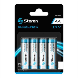 Pilas Steren Alcalinas Tipo Aa 1.5V C/4 Pzas Sqcpilab001