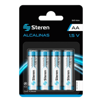 Pilas Steren Alcalinas Tipo AA 15V C/4 Pzas
