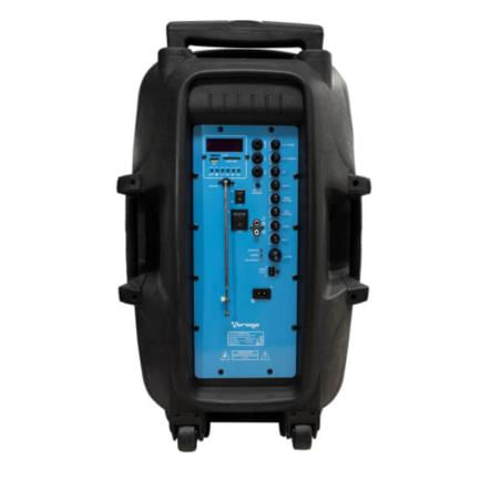 Bocina Bafle Vorago Karaoke KSP-500 15" Bluetooth TWS 2 Micrófonos Color Negro