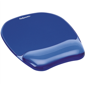 Mouse Pad Fellowes Con Reposamuñecas De Gel Crystal Color Azul Feptaeab002