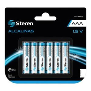 Pilas Steren Alcalinas Tipo "Aaa" 1.5V C/12 Pzas Sqcbatab003