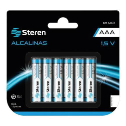 Pilas Steren Alcalinas Tipo "AAA" 15V C/12 Pzas