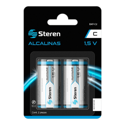 Pilas Steren Alcalinas Tipo C 15V C/2 Pzas