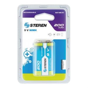 Pila Steren Recargable Nimh 9V Cuadrada 200Mah Sqcbatab002