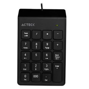 Teclado Numérico Acteck Inspire Tn220 Alámbrico Delgado Y Compacto Usb Color Negro Akctecab029