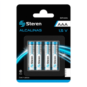 Pilas Steren Alcalinas Tipo Aaa 1.5V C/4 Pzas Sqcpilab002