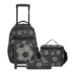 MOCHILA CON RUEDAS XTREME SET DE 3 PIEZAS BLACK FOOTBALL