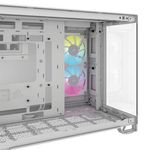 Gabinete Corsair iCUE Link 2500X Mid Tower mATX ITX Cristal Templado Pecera 2xFan RGB Blanco Sin Fuente