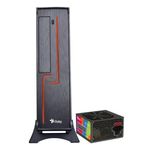 65941 - Gabinete Oficina Keelan Slim ITX Stylos 2xUSB 1 0 1xUSB 3 0 puerto 3 5mm línea roja con fuente de poder 550W