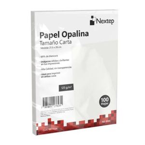 Papel Opalina Nextep Blanca C/100 125 Gr Nxppapae001