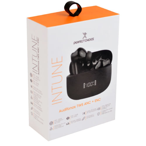 Audifonos Perfect Choice Tws Anc+Enc Intune Negro Mccaudab236 Ofix